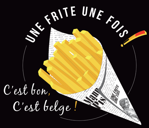 Cornet de frites belges avec texte